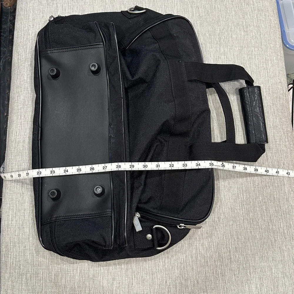Concourse Black Duffel Bag for Men With Leather Trim and Feet
